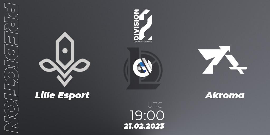 Pronóstico Lille Esport - Akroma. 21.02.2023 at 19:00, LoL, LFL Division 2 Spring 2023 - Group Stage