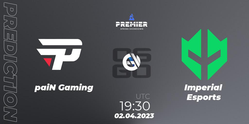 Pronóstico paiN Gaming - Imperial Esports. 02.04.2023 at 21:20, Counter-Strike (CS2), BLAST Premier: Spring American Showdown 2023