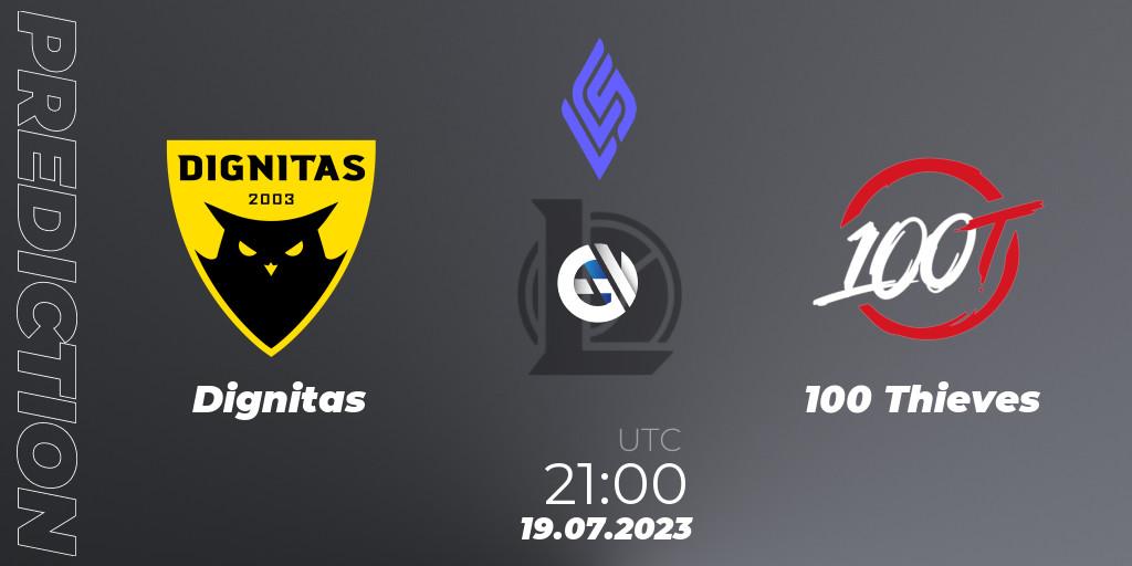 Pronóstico Dignitas - 100 Thieves. 20.07.23, LoL, LCS Summer 2023 - Group Stage