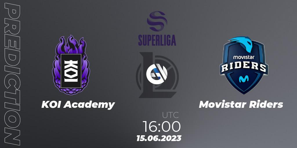 Pronóstico KOI Academy - Movistar Riders. 15.06.2023 at 20:40, LoL, Superliga Summer 2023 - Group Stage