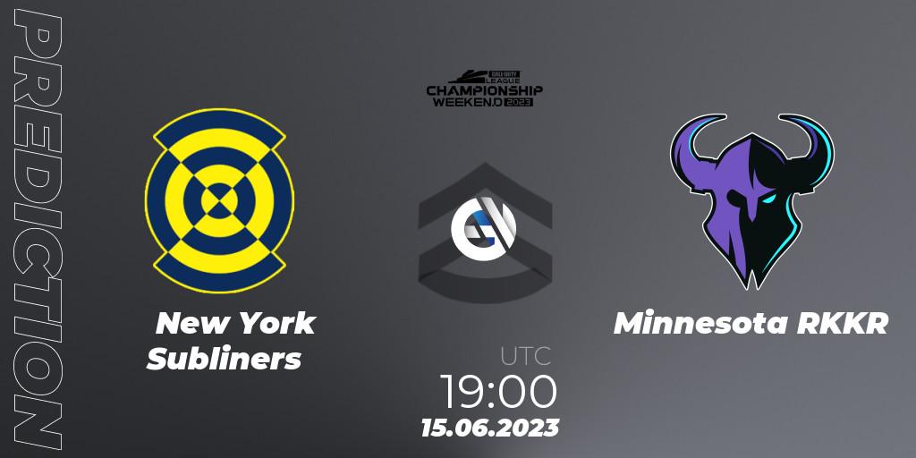 Pronóstico New York Subliners - Minnesota RØKKR. 15.06.2023 at 19:00, Call of Duty, Call of Duty League Championship 2023