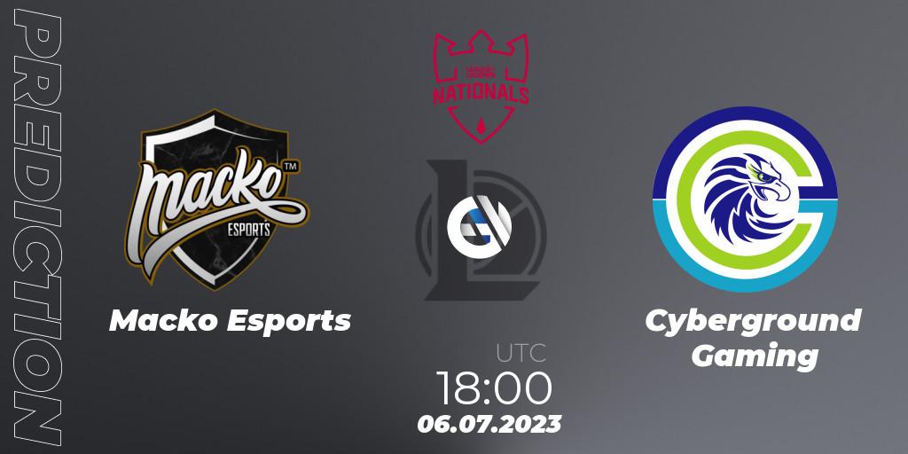 Pronóstico Macko Esports - Cyberground Gaming. 06.07.2023 at 18:00, LoL, PG Nationals Summer 2023