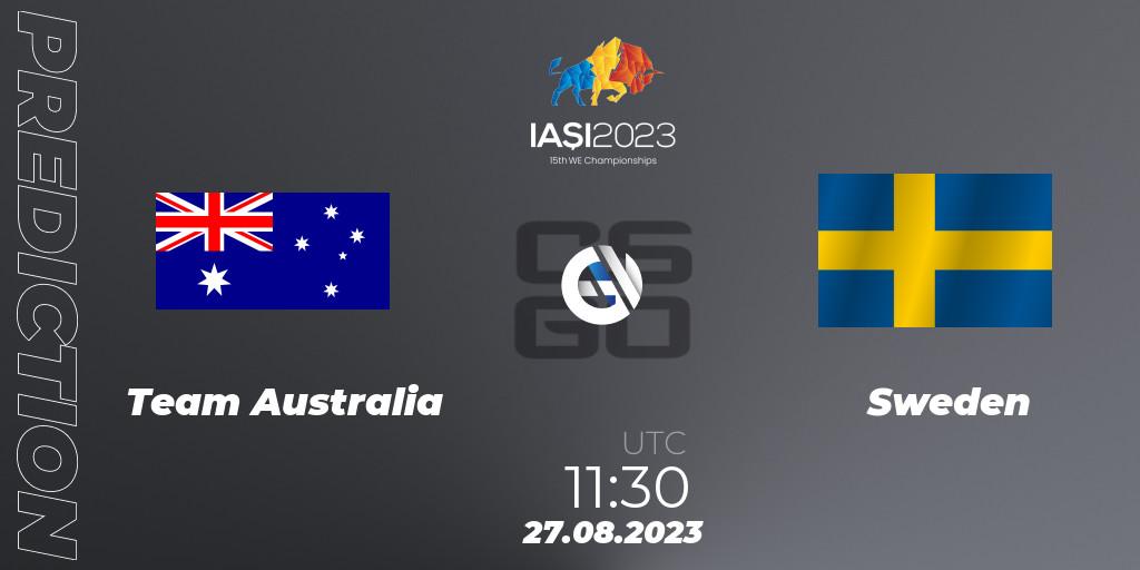 Pronóstico Team Australia - Sweden. 27.08.2023 at 15:45, Counter-Strike (CS2), IESF World Esports Championship 2023