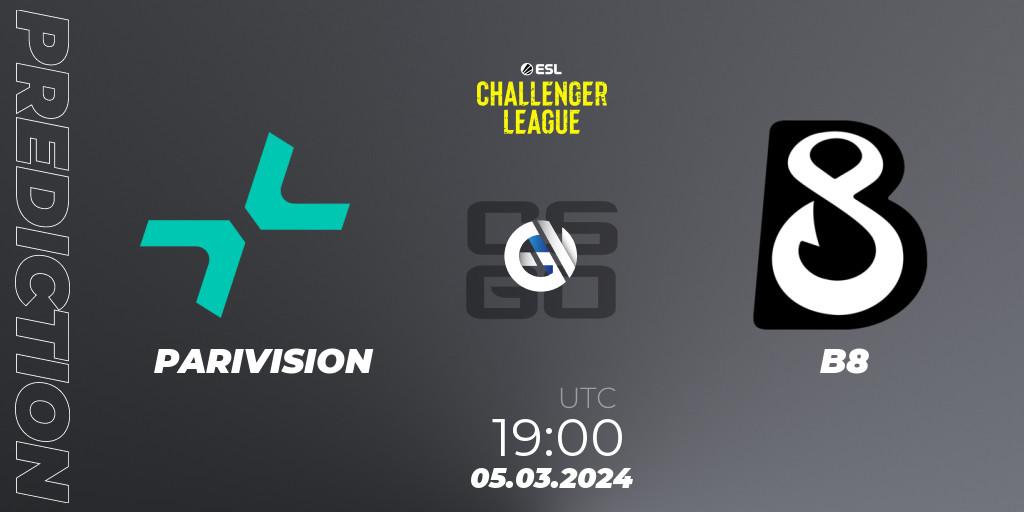 Pronóstico PARIVISION - B8. 08.03.2024 at 16:00, Counter-Strike (CS2), ESL Challenger League Season 47: Europe