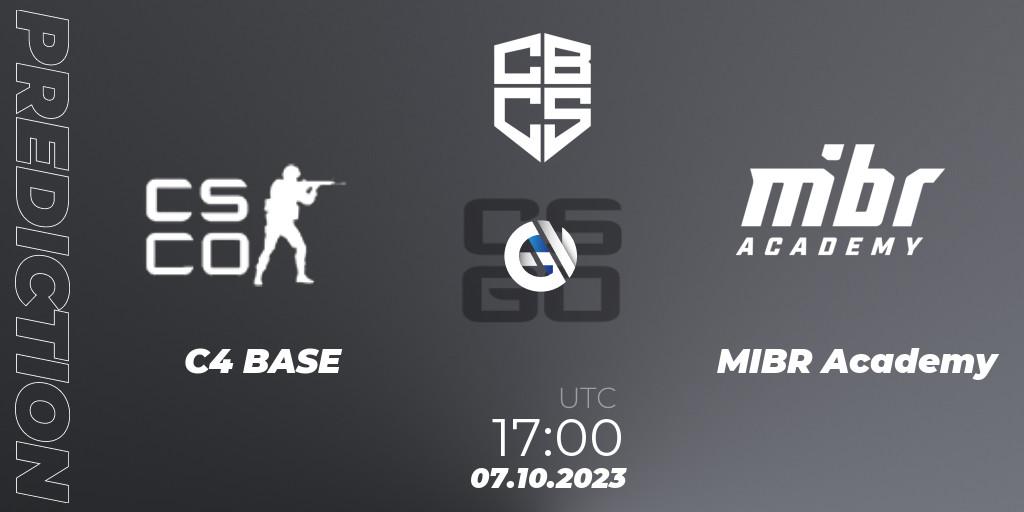 Pronóstico C4 BASE - MIBR Academy. 07.10.2023 at 17:00, Counter-Strike (CS2), CBCS 2023 Season 3: Open Qualifier #1