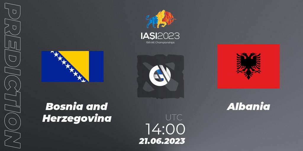 Pronóstico Bosnia and Herzegovina - Albania. 21.06.2023 at 14:12, Dota 2, IESF Europe B Qualifier 2023