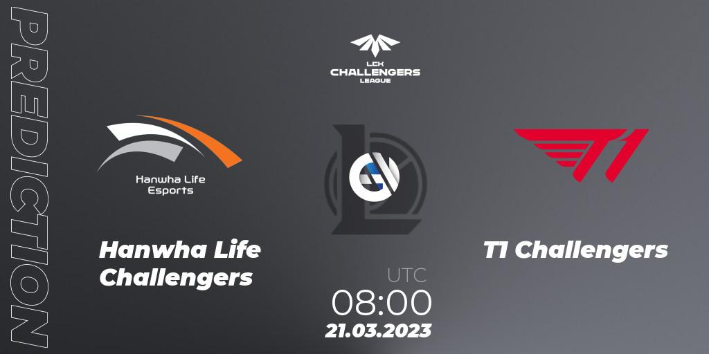 Pronóstico Hanwha Life Challengers - T1 Challengers. 21.03.2023 at 08:00, LoL, LCK Challengers League 2023 Spring