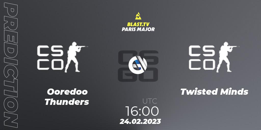 Pronóstico Ooredoo Thunders - Twisted Minds. 24.02.2023 at 16:05, Counter-Strike (CS2), BLAST.tv Paris Major 2023 Middle East RMR Closed Qualifier