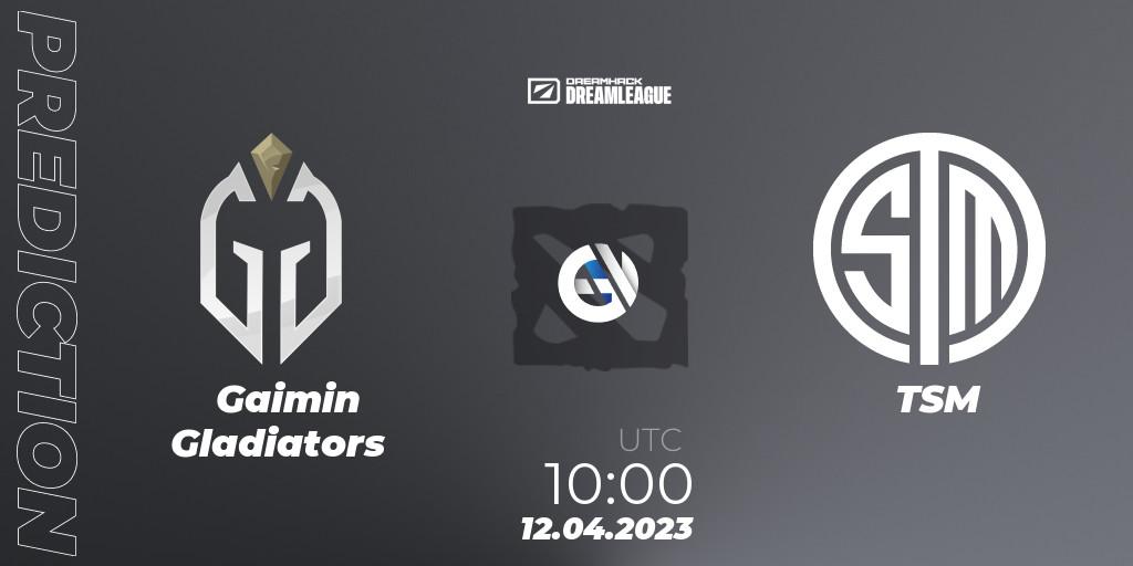 Pronóstico Gaimin Gladiators - TSM. 12.04.2023 at 09:55, Dota 2, DreamLeague Season 19 - Group Stage 1