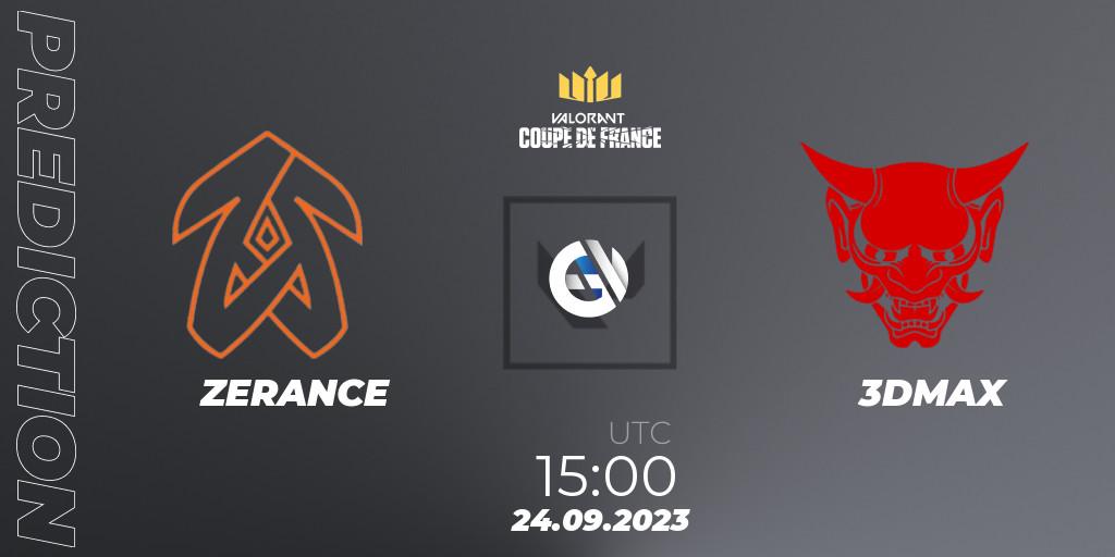 Pronóstico ZERANCE - 3DMAX. 24.09.23, VALORANT, VCL France: Revolution - Coupe De France 2023