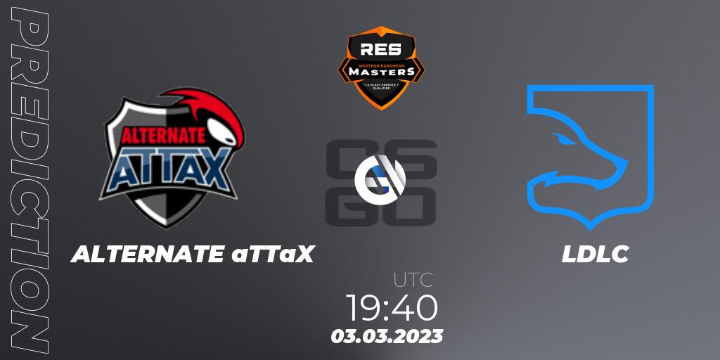 Pronóstico ALTERNATE aTTaX - LDLC. 03.03.2023 at 19:40, Counter-Strike (CS2), RES Western European Masters: Spring 2023