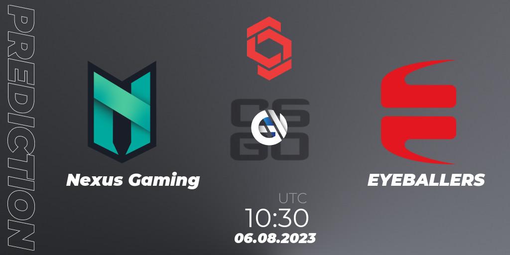 Pronóstico Nexus Gaming - EYEBALLERS. 06.08.2023 at 10:30, Counter-Strike (CS2), CCT Central Europe Series #7
