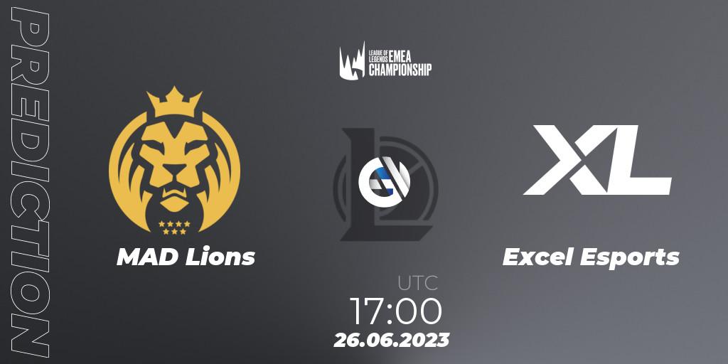 Pronóstico MAD Lions - Excel Esports. 26.06.2023 at 17:00, LoL, LEC Summer 2023 - Regular Season