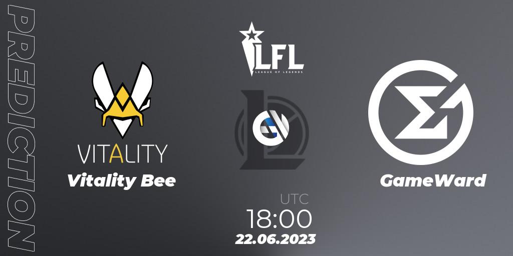 Pronóstico Vitality Bee - GameWard. 22.06.2023 at 18:00, LoL, LFL Summer 2023 - Group Stage