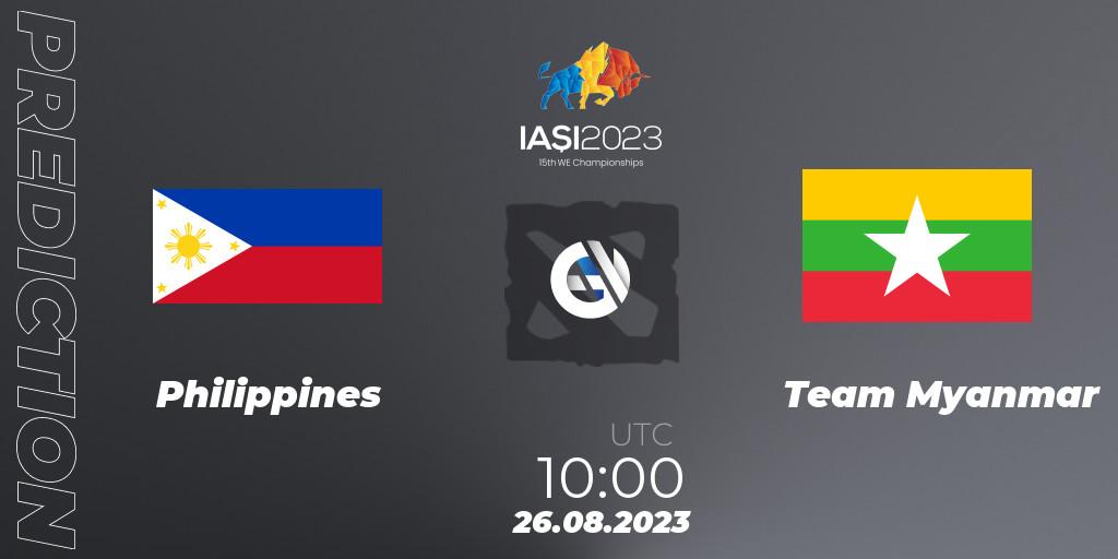 Pronóstico Philippines - Team Myanmar. 26.08.23, Dota 2, IESF World Championship 2023