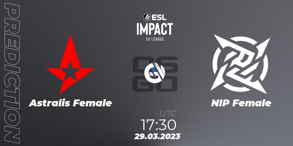 Pronóstico Astralis Female - NIP Female. 29.03.23, CS2 (CS:GO), ESL Impact League Season 3: European Division