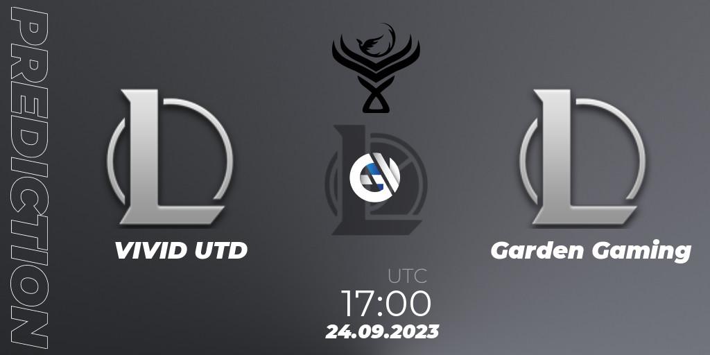 Pronóstico VIVID UTD - Garden Gaming. 24.09.2023 at 17:00, LoL, Leagues.gg Danish National League 2023