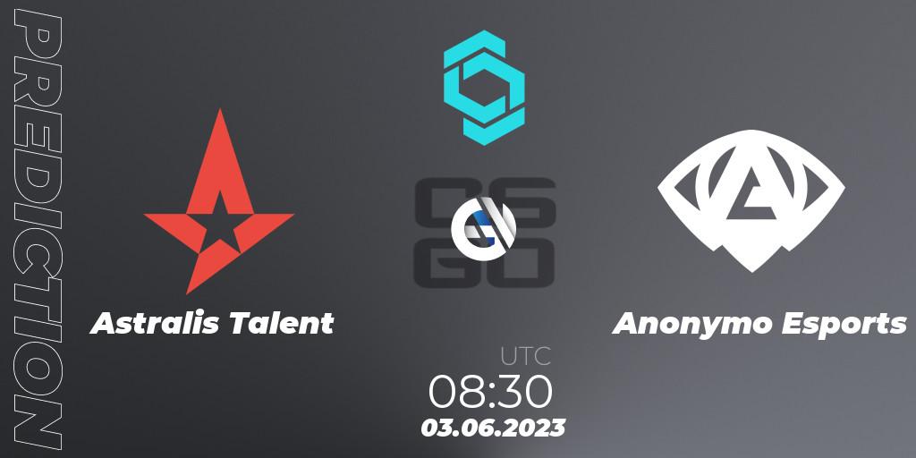 Pronóstico Astralis Talent - Anonymo Esports. 03.06.23, CS2 (CS:GO), CCT North Europe Series 5