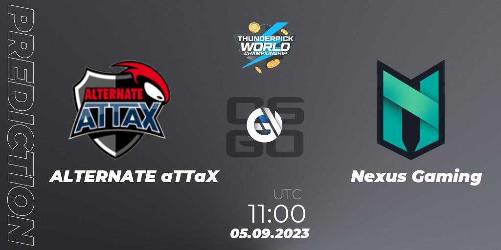Pronóstico ALTERNATE aTTaX - Nexus Gaming. 05.09.2023 at 11:00, Counter-Strike (CS2), Thunderpick World Championship 2023: European Series #2