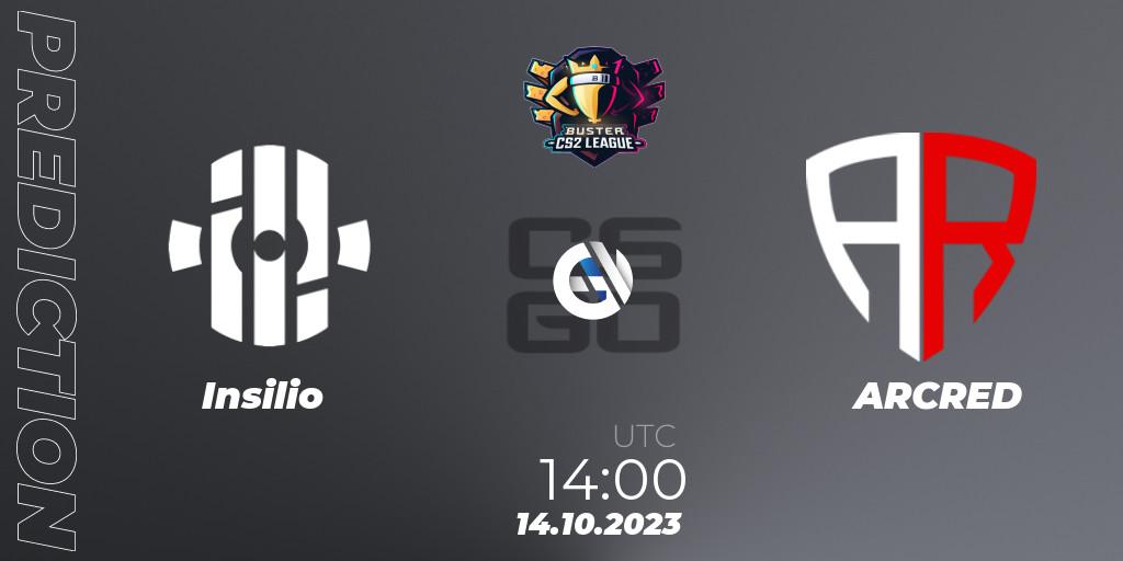 Pronóstico Insilio - ARCRED. 14.10.2023 at 14:00, Counter-Strike (CS2), Buster CS2 League