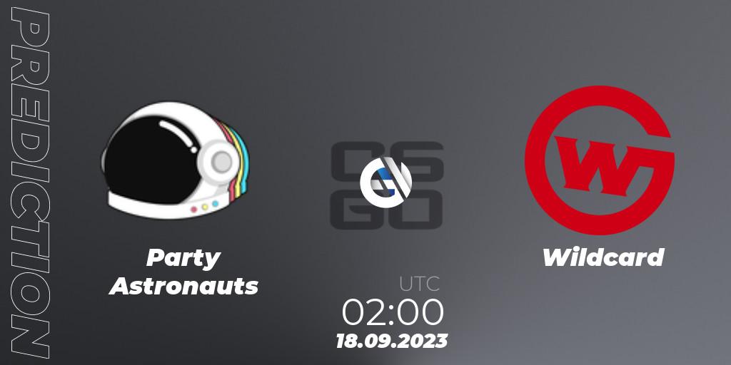 Pronóstico Party Astronauts - Wildcard. 18.09.2023 at 02:05, Counter-Strike (CS2), ESEA Cash Cup: North America - Summer 2023 #1