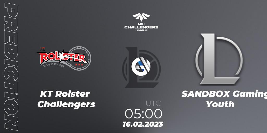 Pronóstico KT Rolster Challengers - SANDBOX Gaming Youth. 16.02.2023 at 05:00, LoL, LCK Challengers League 2023 Spring