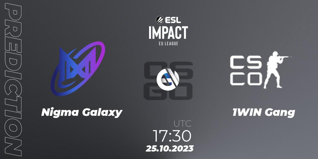 Pronóstico Nigma Galaxy - 1WIN Gang. 25.10.23, CS2 (CS:GO), ESL Impact League Season 4: European Division