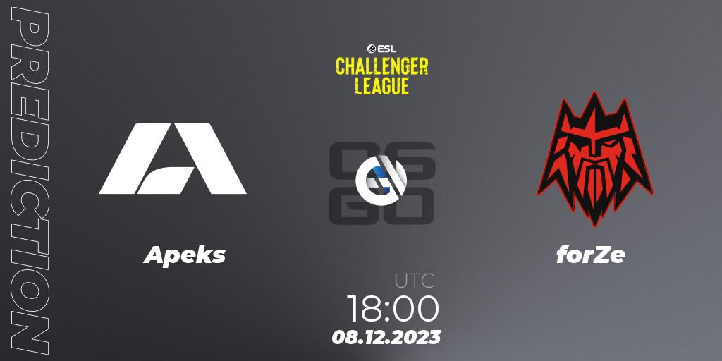 Pronóstico Apeks - forZe. 08.12.2023 at 18:00, Counter-Strike (CS2), ESL Challenger League Season 46: Europe