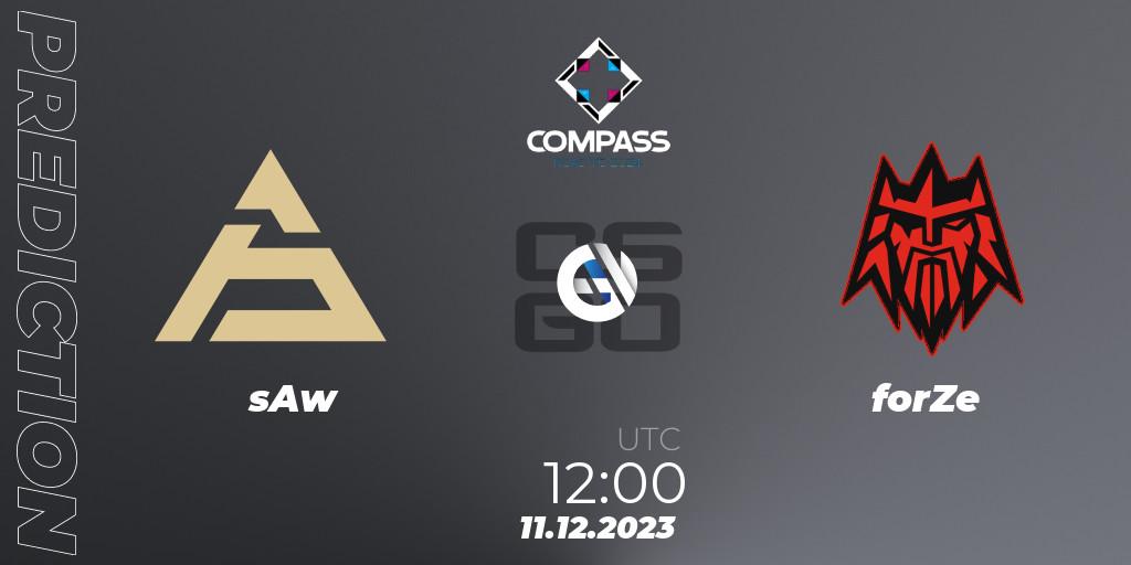 Pronóstico sAw - forZe. 11.12.2023 at 12:00, Counter-Strike (CS2), YaLLa Compass Fall 2023