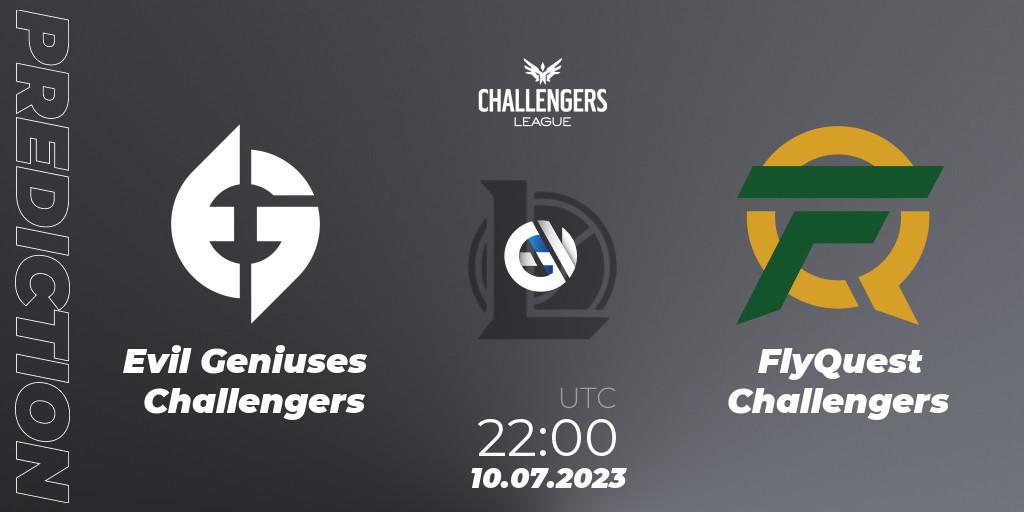 Pronóstico Evil Geniuses Challengers - FlyQuest Challengers. 19.06.2023 at 20:00, LoL, North American Challengers League 2023 Summer - Group Stage