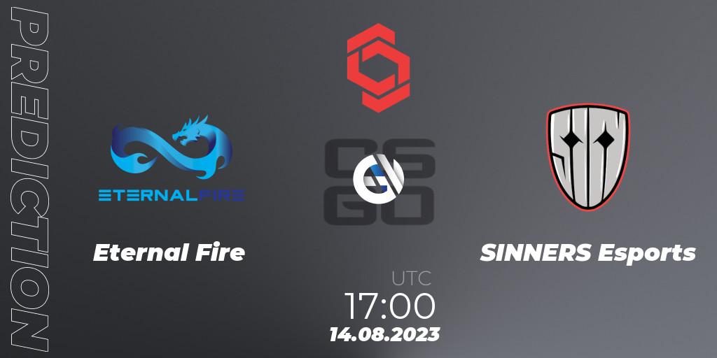 Pronóstico Eternal Fire - SINNERS Esports. 14.08.2023 at 17:10, Counter-Strike (CS2), CCT Central Europe Series #7