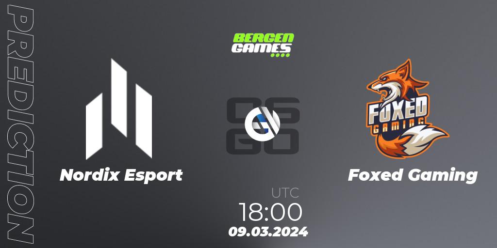 Pronóstico Nordix Esport - Foxed Gaming. 12.03.2024 at 18:00, Counter-Strike (CS2), Bergen Games 2024: Online Stage