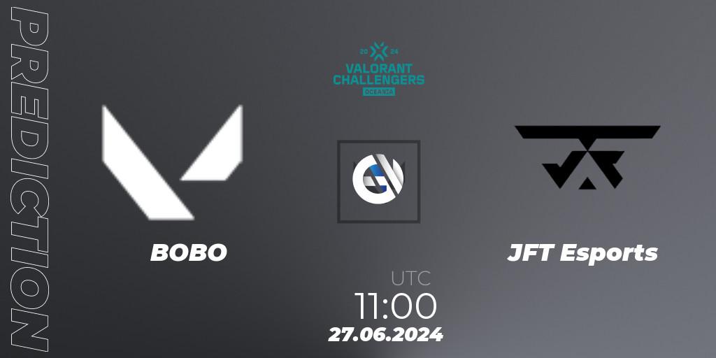 Pronóstico BOBO - JFT Esports. 27.06.2024 at 08:30, VALORANT, VALORANT Challengers 2024 Oceania: Split 2