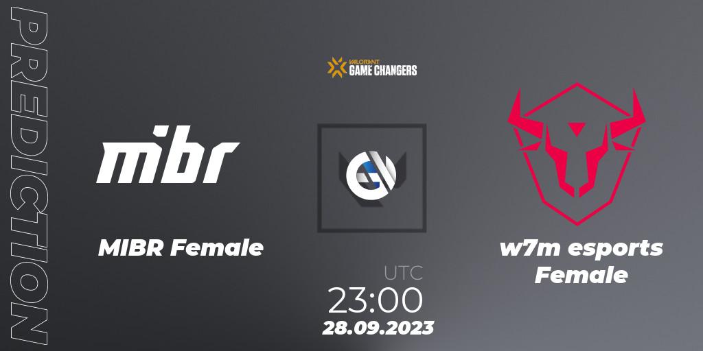 Pronóstico MIBR Female - w7m esports Female. 28.09.2023 at 23:30, VALORANT, VCT 2023: Game Changers Brazil Series 2