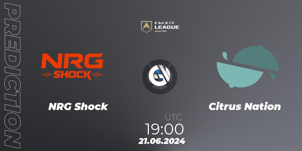 Pronóstico NRG Shock - Citrus Nation. 21.06.2024 at 20:00, Overwatch, FACEIT League Season 1 - NA Master Road to EWC