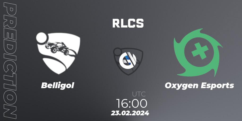 Pronóstico Belligol - Oxygen Esports. 23.02.2024 at 16:00, Rocket League, RLCS 2024 - Major 1: Europe Open Qualifier 2