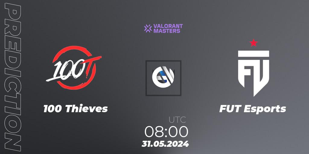 Pronóstico 100 Thieves - FUT Esports. 30.05.2024 at 08:00, VALORANT, VCT 2024: Masters Shanghai