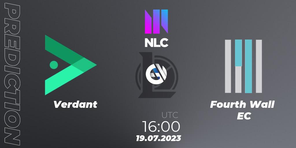 Pronóstico Verdant - Fourth Wall EC. 19.07.2023 at 16:00, LoL, NLC Summer 2023 - Group Stage