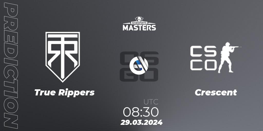 Pronóstico True Rippers - Crescent. 29.03.2024 at 08:30, Counter-Strike (CS2), Skyesports Masters 2024: Indian Qualifier
