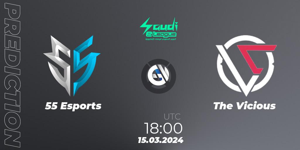 Pronóstico 55 Esports - The Vicious. 15.03.2024 at 18:30, Overwatch, Saudi eLeague 2024 - Major 1 / Phase 2