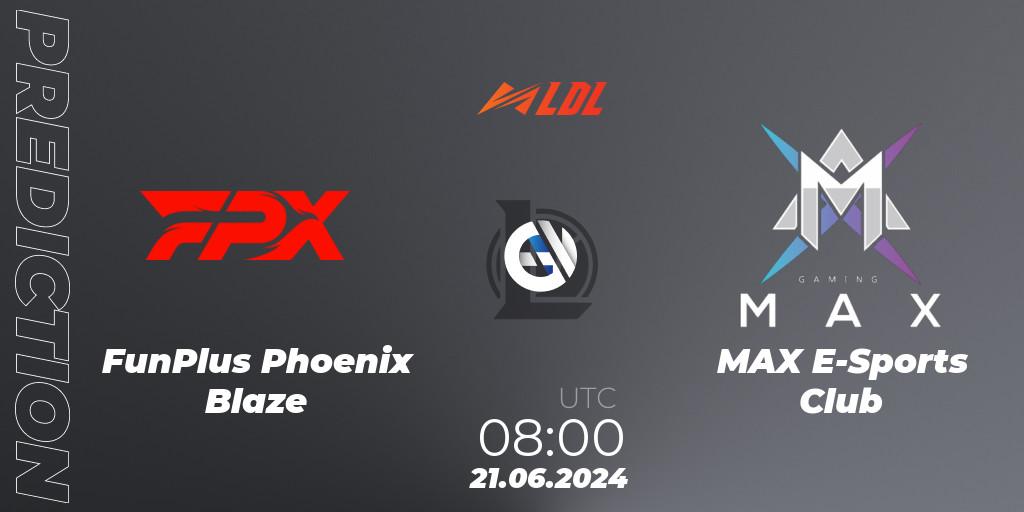 Pronóstico FunPlus Phoenix Blaze - MAX E-Sports Club. 21.06.2024 at 08:00, LoL, LDL 2024 - Stage 3
