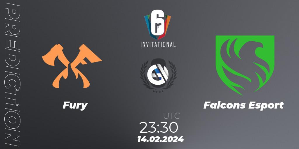 Pronóstico Fury - Falcons Esport. 14.02.2024 at 23:30, Rainbow Six, Six Invitational 2024 - Group Stage