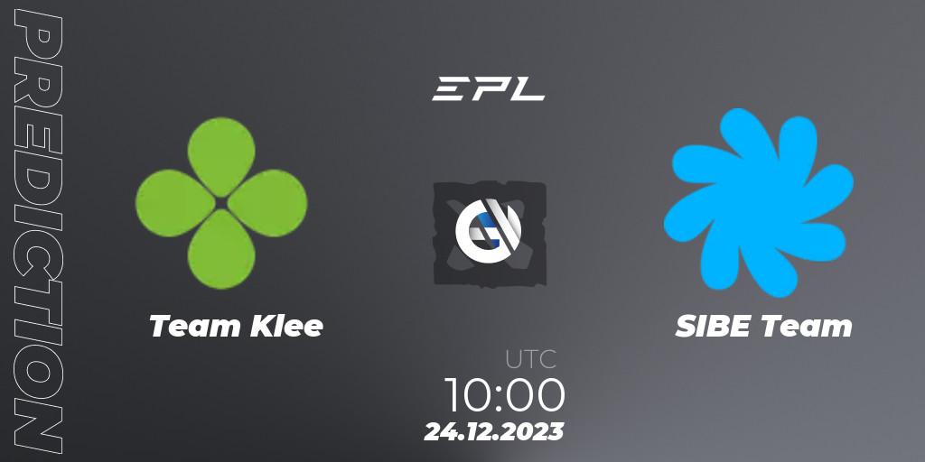 Pronóstico Team Klee - SIBE Team. 25.12.2023 at 10:04, Dota 2, European Pro League Season 15