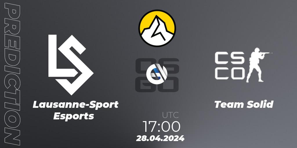 Pronóstico Lausanne-Sport Esports - Team Solid. 28.04.2024 at 17:00, Counter-Strike (CS2), PEEK by UMB Season 1