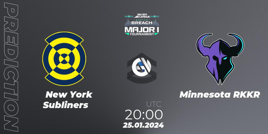 Pronóstico New York Subliners - Minnesota RØKKR. 25.01.2024 at 20:00, Call of Duty, Call of Duty League 2024: Stage 1 Major