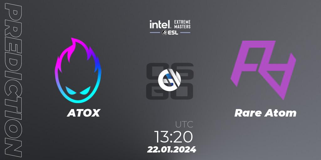 Pronóstico ATOX - Rare Atom. 22.01.2024 at 13:20, Counter-Strike (CS2), Intel Extreme Masters China 2024: Asian Open Qualifier #1