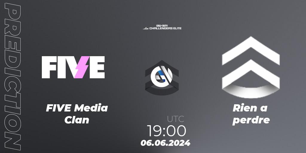 Pronóstico FIVE Media Clan - Rien a perdre. 06.06.2024 at 18:00, Call of Duty, Call of Duty Challengers 2024 - Elite 3: EU