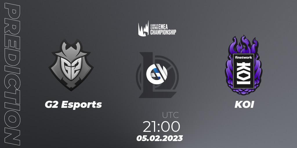 Pronóstico G2 Esports - KOI. 05.02.2023 at 21:15, LoL, LEC Winter 2023 - Stage 1
