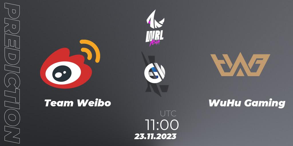 Pronóstico Team Weibo - WuHu Gaming. 23.11.2023 at 11:00, Wild Rift, WRL Asia 2023 - Season 2 - Regular Season