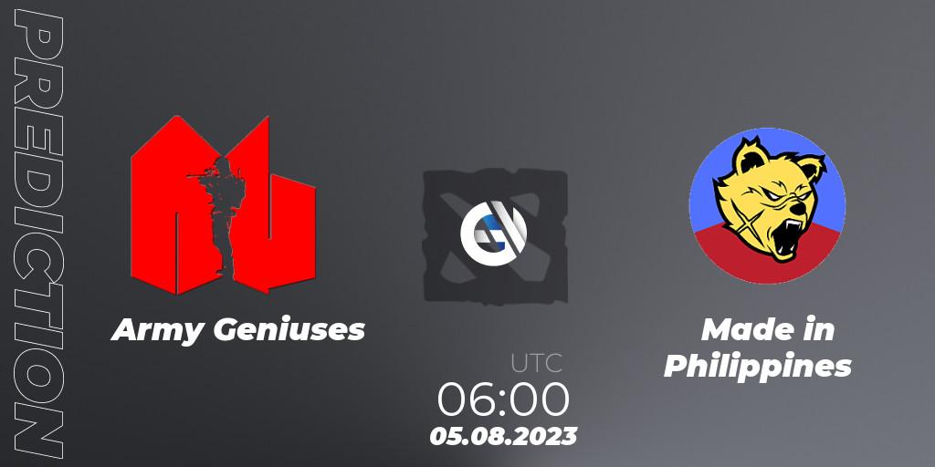 Pronóstico Army Geniuses - Made in Philippines. 05.08.2023 at 06:30, Dota 2, LingNeng Trendy Invitational